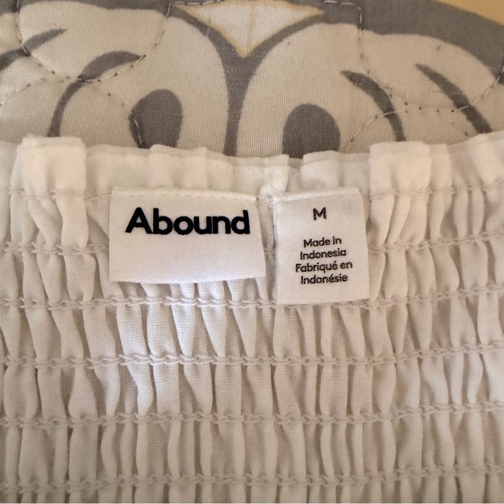 Abound Prairie Pintuck Button Square Neck White Mini Dress, Medium - Picture 12 of 14
